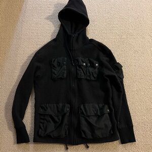 G-STAR WOOL HOOD ZIP-UP W/NYLON POCKETS